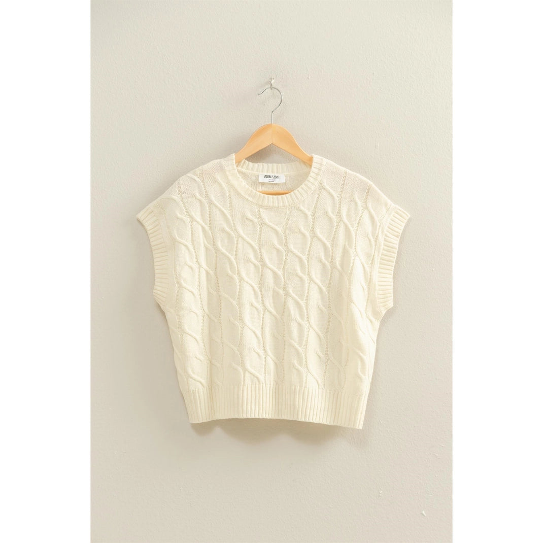 Reid Cable Knit Vest - Cream