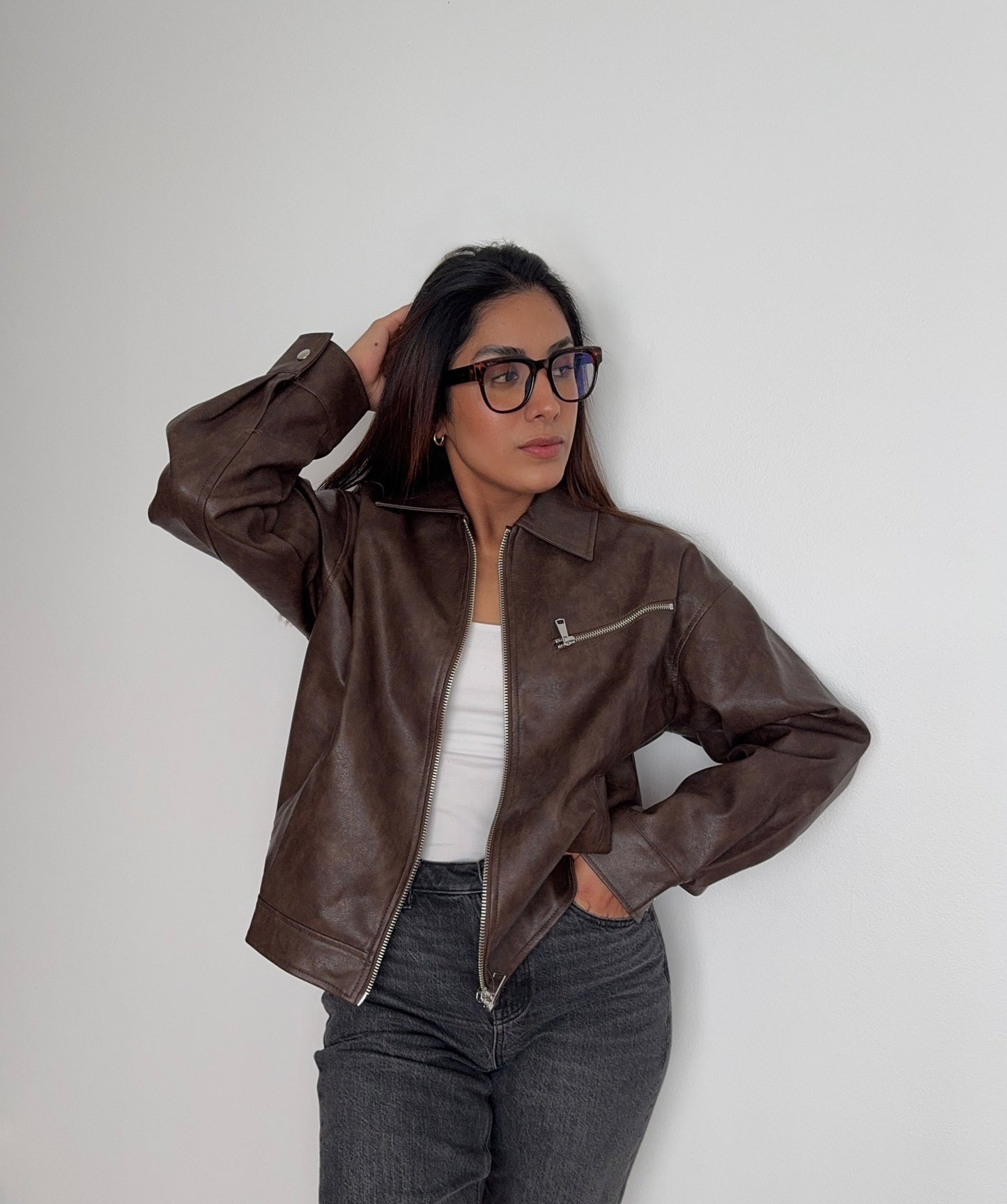 ROSIE OVERSIZED LEATHER JACKET