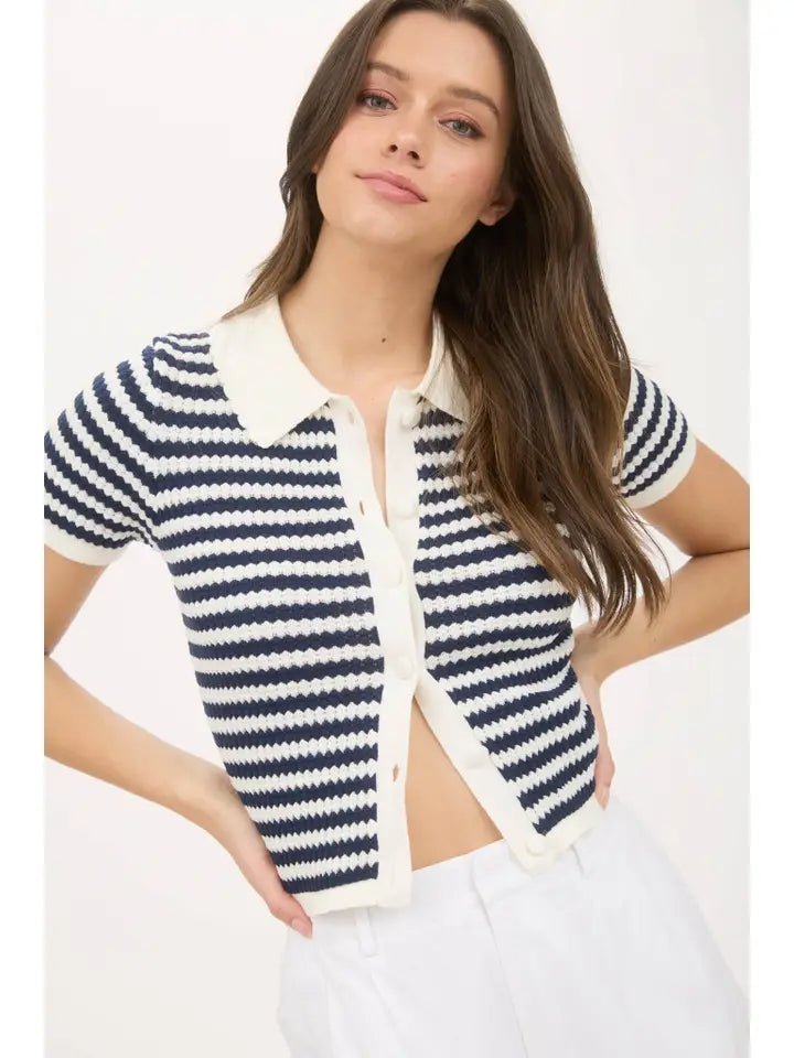 Juliet Striped Knit Cardigan