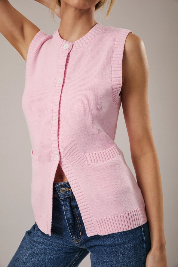 Bella Knit Vest - Pink