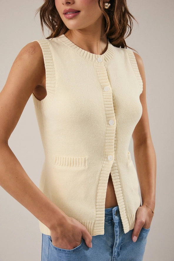 Bella Knit Vest - Butter