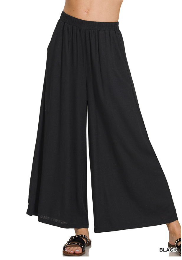 Malibu Linen Pant Black