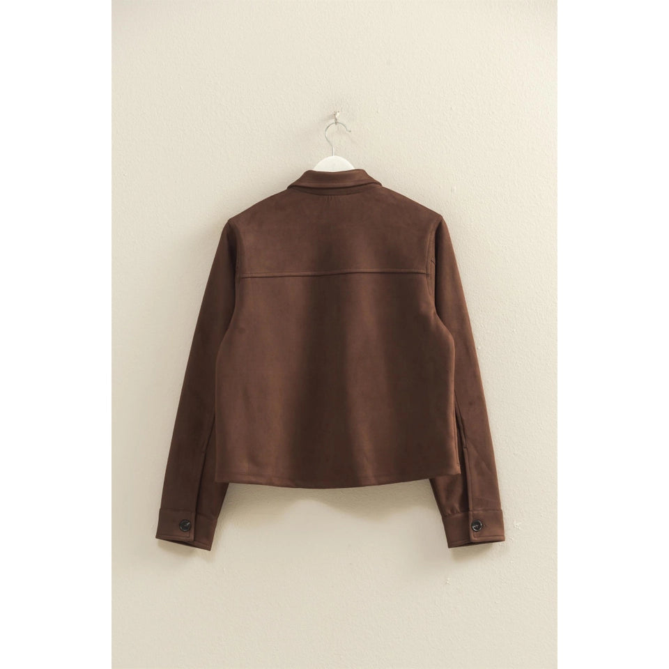 Suede Jacket - Dark Brown