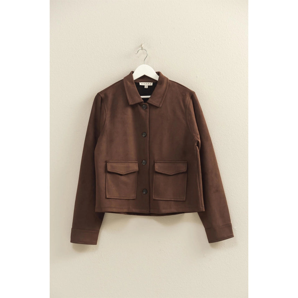 Suede Jacket - Dark Brown