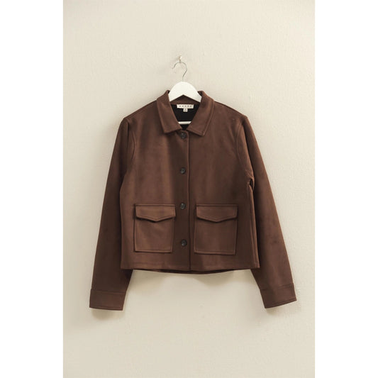 Suede Jacket - Dark Brown
