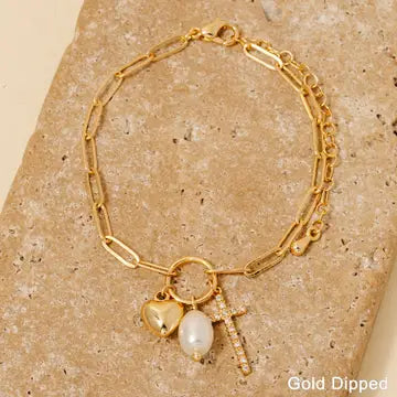 Heart And Pearl Bracelet