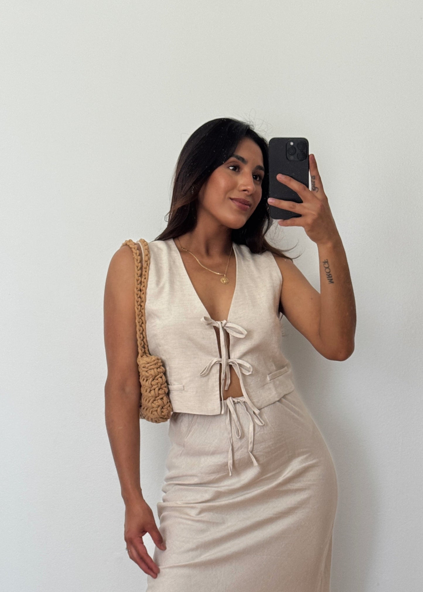 Elsie Linen Vest Natural