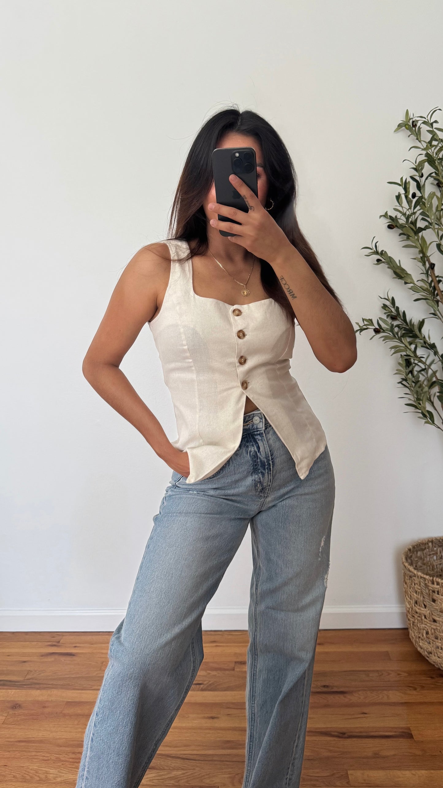 Capri Linen Split vest