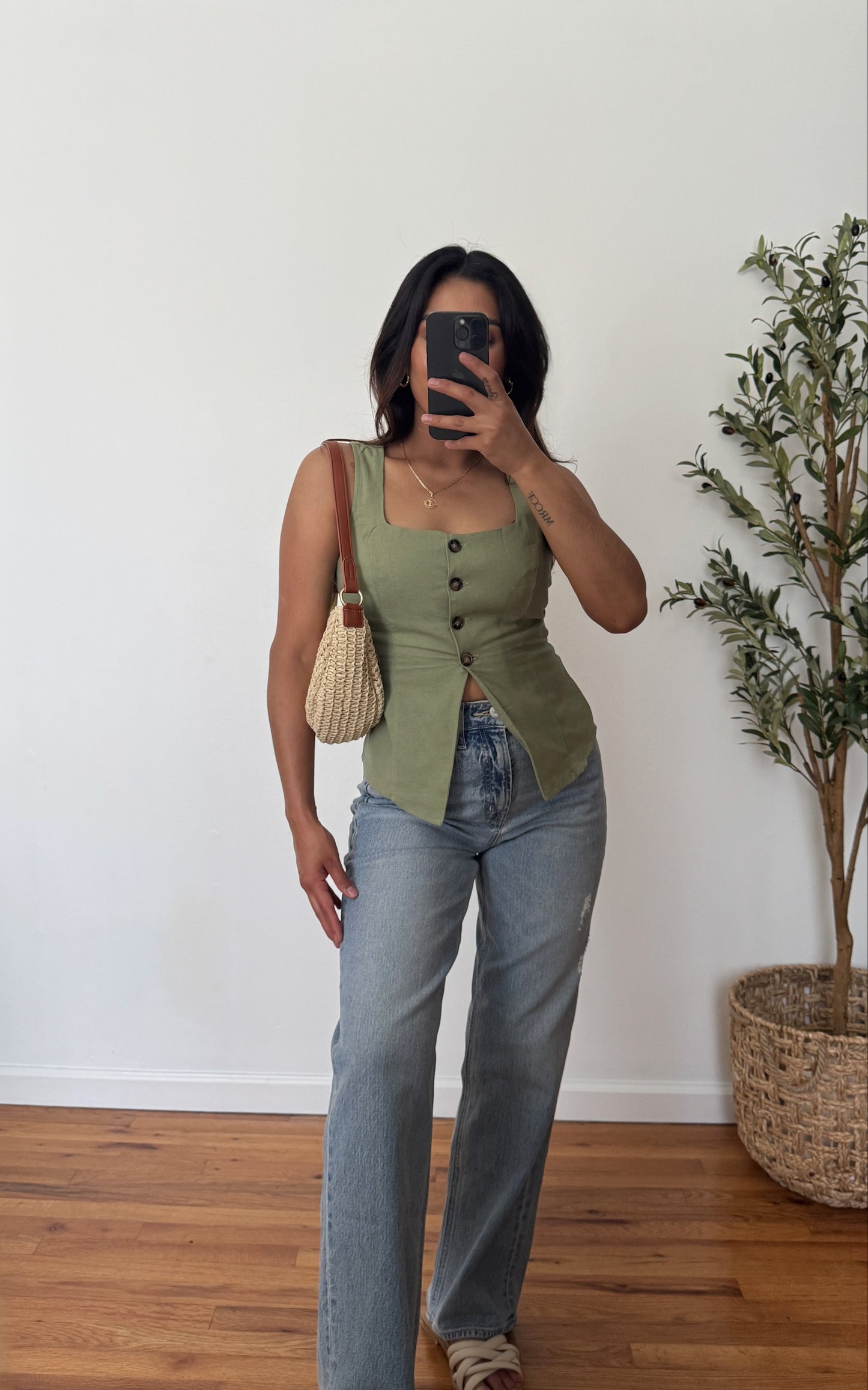 Capri Linen Split Vest