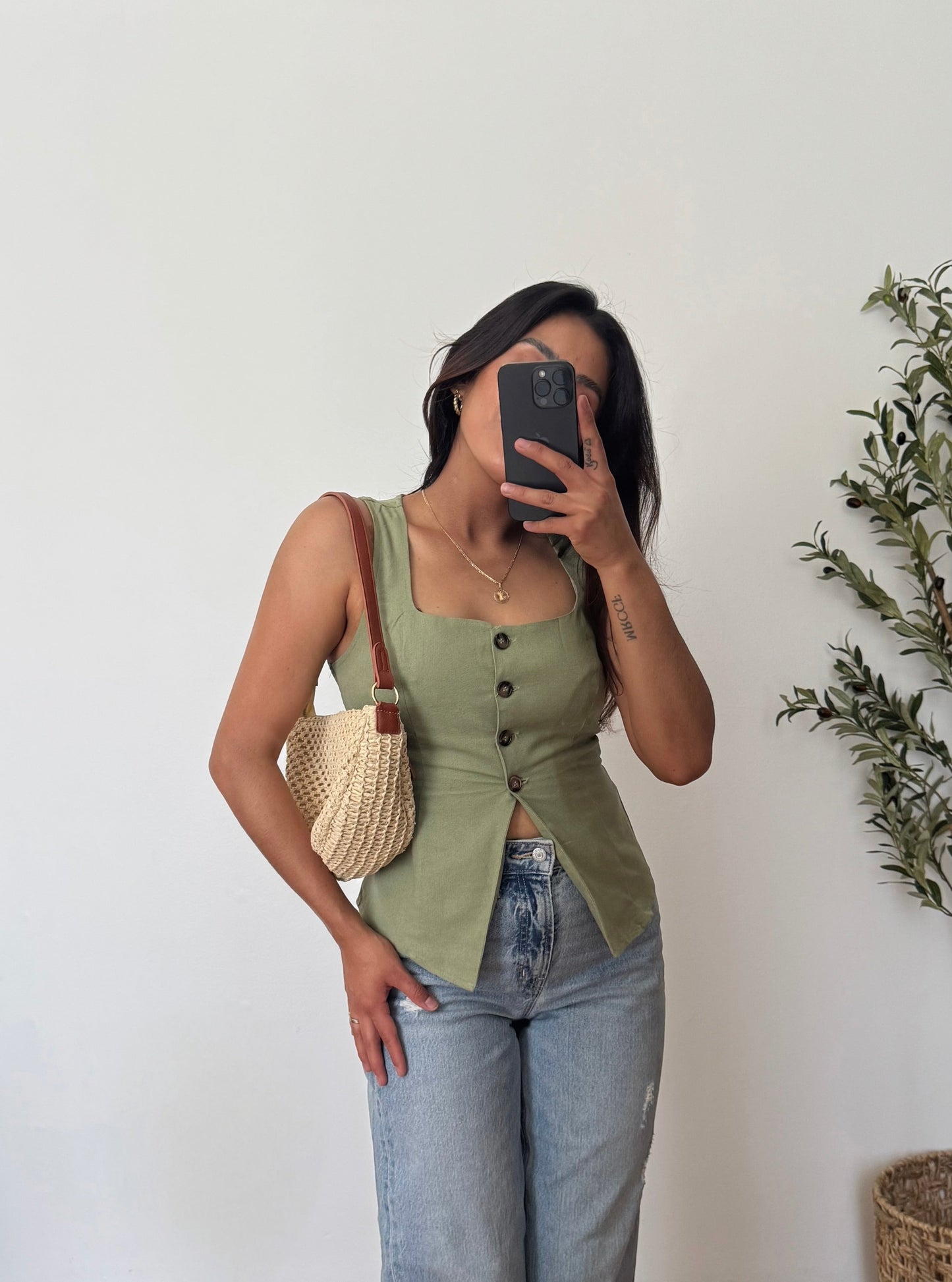 Capri Linen Split Vest