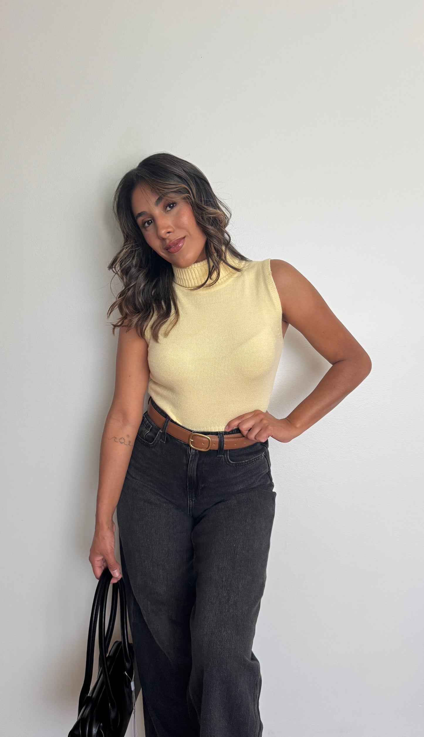 Amber Turtle Neck Top  - Butter Cream