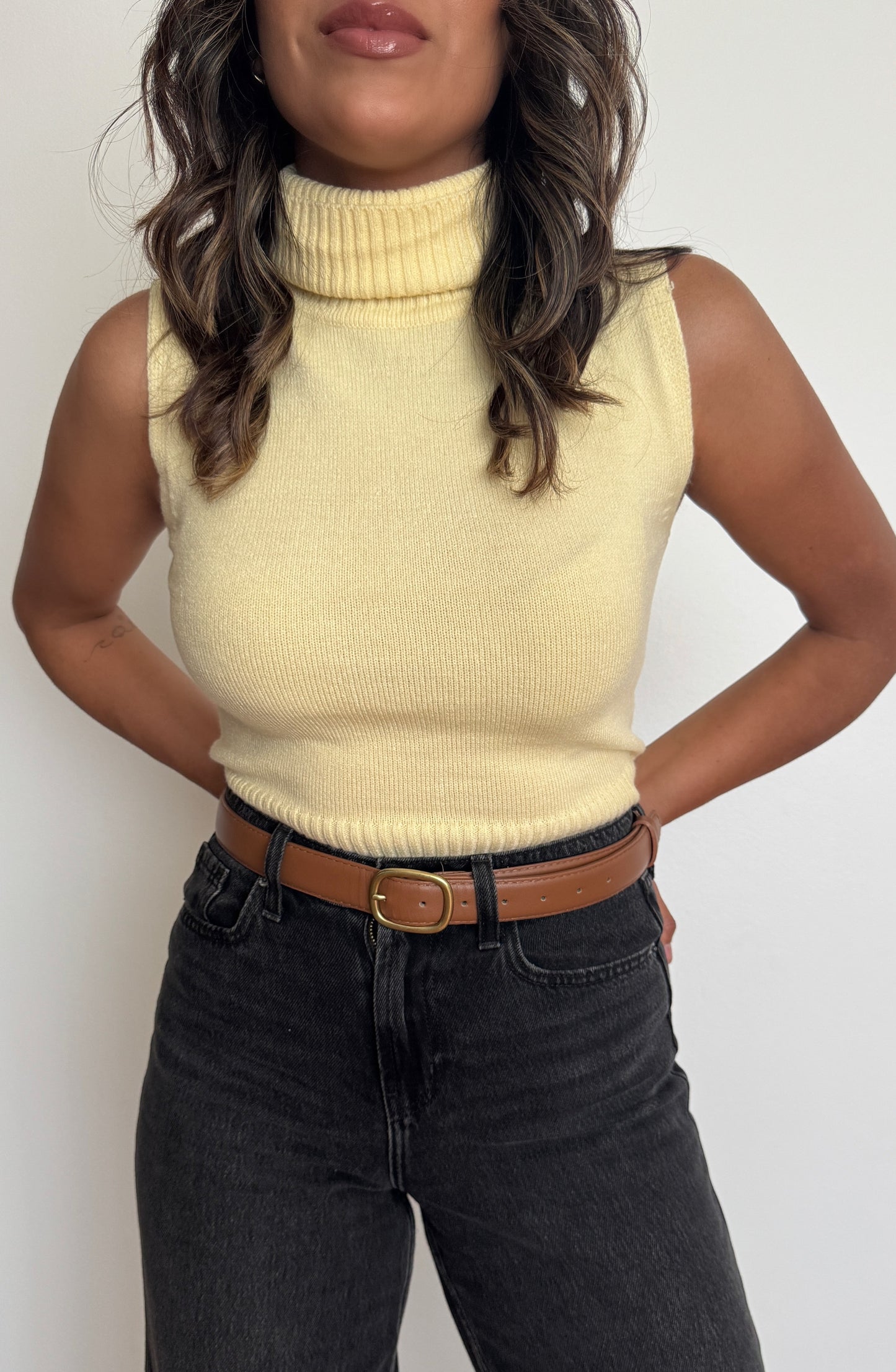 Amber Turtle Neck Top  - Butter Cream