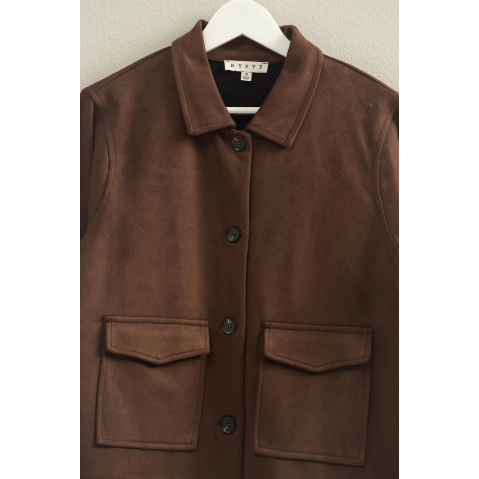 Suede Jacket - Dark Brown