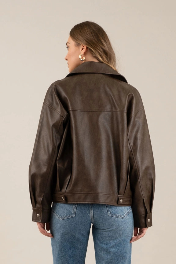 ROSIE OVERSIZED LEATHER JACKET