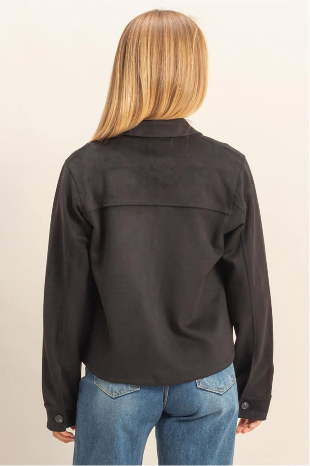 Suede Jacket - Dark Brown
